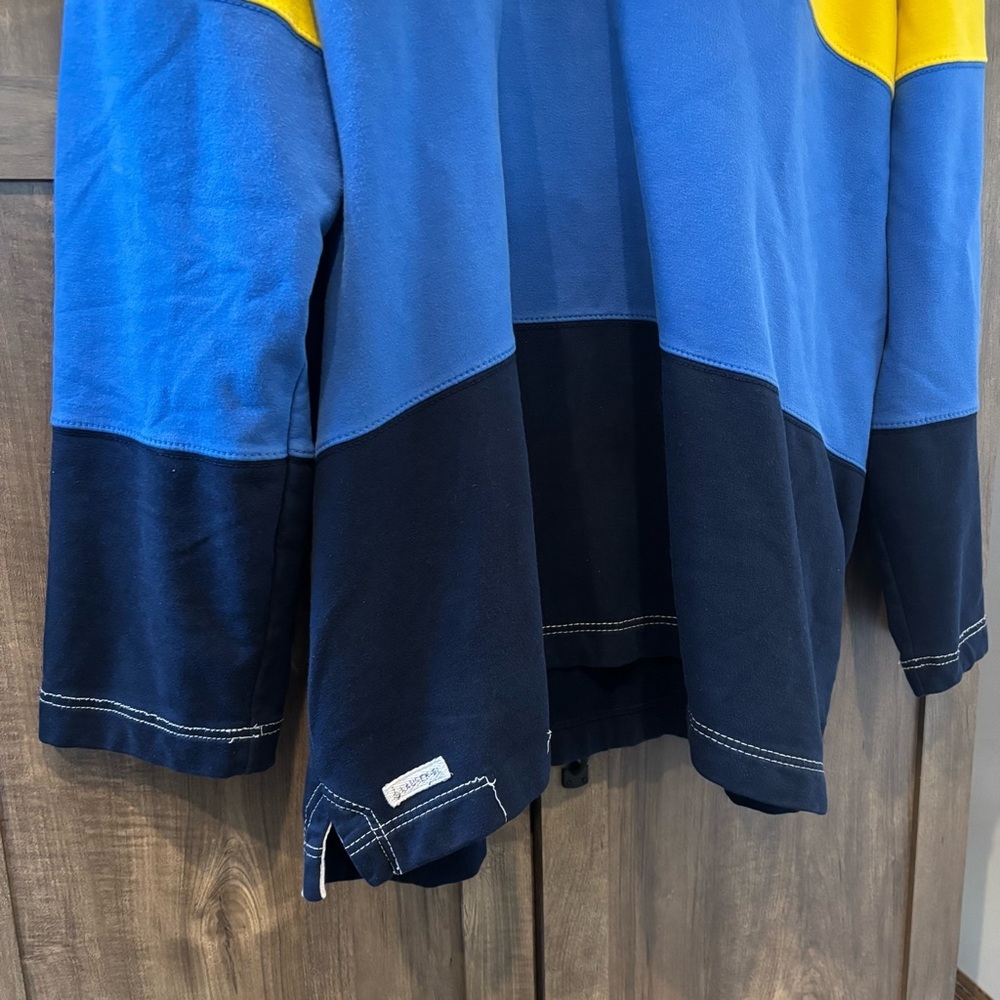 Lauren Ralph Lauren 3X Hoodie Yellow and Blue Color Block Sweatshirt - Picture 6 of 13